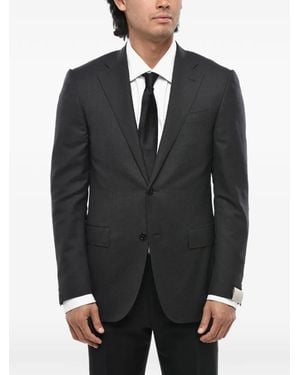 Marina Rinaldi Single-Breasted Virgin Wool Blazer - Black