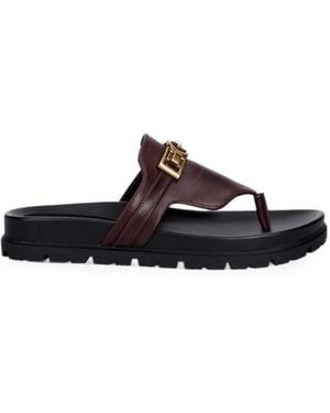 Guess Farron Logo-Plaque Thong Sandals - Black