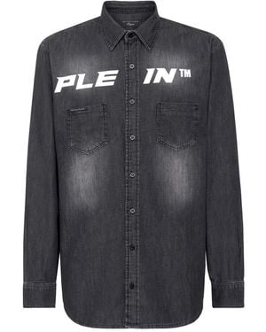 Philipp Plein Pleintm ロゴ デニムシャツ - ブラック