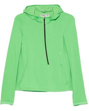 OPEN YY Sudadera Con Capucha Y Media Cremallera - Verde
