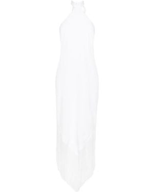 Taller Marmo Nina Fringed Long Dress - White