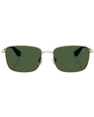 Burberry Rectangle-Frame Metal Sunglasses - Green