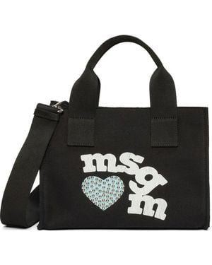 MSGM Heart-Print Tote Bag - Black