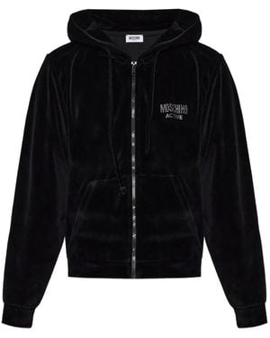 Moschino Active Rhinestone-Embellished Hoodie - Black