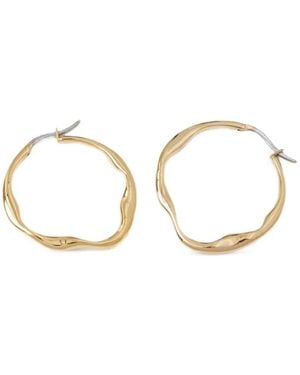 Trussardi Irregular Hoop Earrings - White