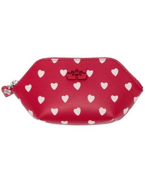 Ganni Bou Coin Purse With Dots - Red