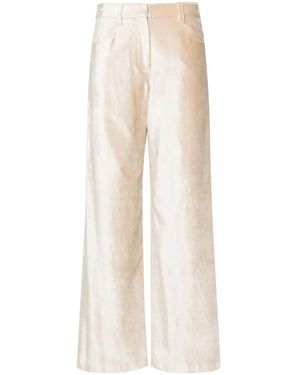Brunello Cucinelli Wide-leg Velvet Pants - White