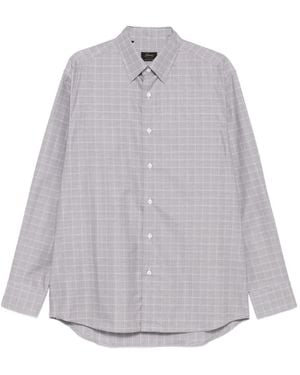 Brioni Checked Cotton Shirt - Grey