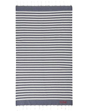 MC2 Saint Barth Striped Tassel Beach Towel - Blue