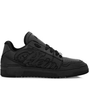 Philipp Plein Logo-Patch Low-Top Trainers - Black