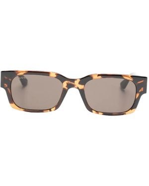 Gucci Tortoiseshell-Effect Rectangle-Frame Sunglasses - Gray