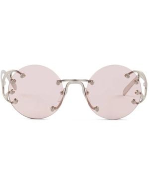 Prada Metal-Frame Round Sunglasses - Pink