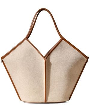 Hereu Calella Leather-Trim Tote Bag - Natural