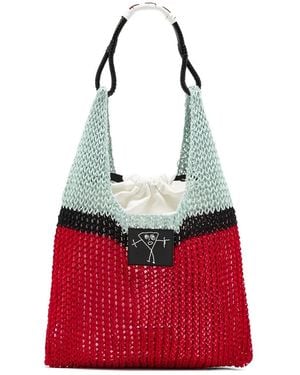 Plan C Mesh Shoulder Bag - Red