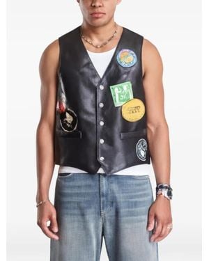MM6 by Maison Margiela Sticker-Patch Gilet - Blue