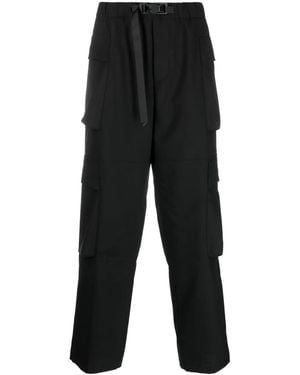 Bonsai Buckle-Fastening Belted Cargo Pants - Black