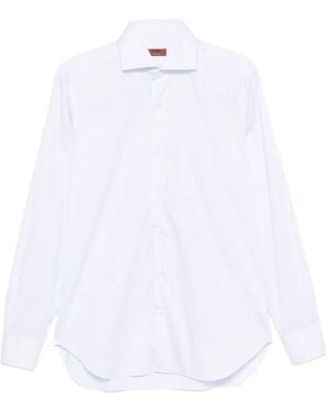Barba Napoli Pinstripe Long-Sleeve Shirt - White