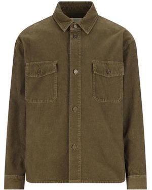 Saint Laurent Cordhemd mit Klappentasche - Grün