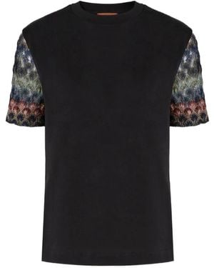 Missoni T-Shirt Mit Chevron-Detail - Schwarz