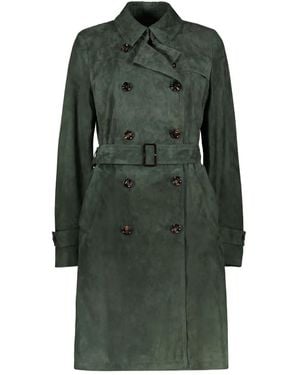 Moorer Avignon Sude Trench Coat - Green