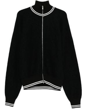 Jil Sander Gerippter Cardigan mit Reißverschluss - Schwarz