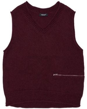 Undercover Zip V-Neck Vest - Purple