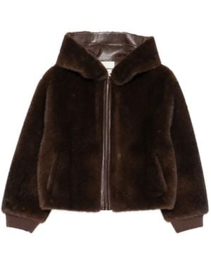 Sandro Faux-Fur Hooded Jacket - Black