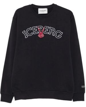 Iceberg Felpa Con Logo Ricamato - Nero