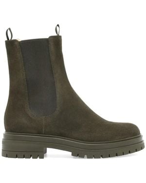 Gianvito Rossi Suede Pull-Tab Boots - Green