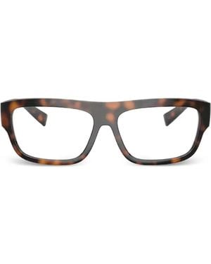 Dolce & Gabbana Gafas Con Montura Rectangular Y Logo Dg - Marrón