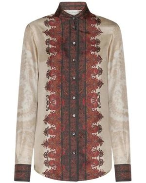 Pierre Louis Mascia Paisley-Print Silk Shirt - Brown