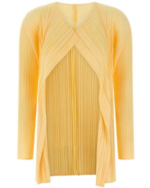 Pleats Please Issey Miyake Mellow Pleats Pleated Cardigan - Yellow