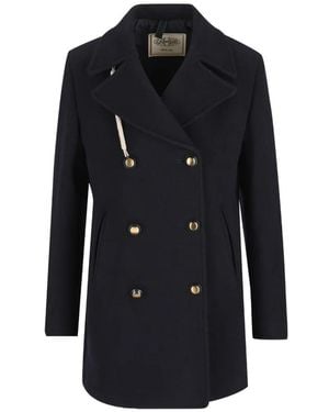 Camplin Doppelreihiger Mantel - Schwarz