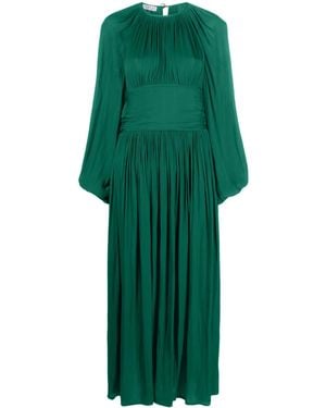 Baruni Poet-Sleeve Flared Maxi Dress - Green