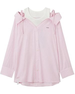 Musium Div. Tie Shoulder Striped Shirt - Pink