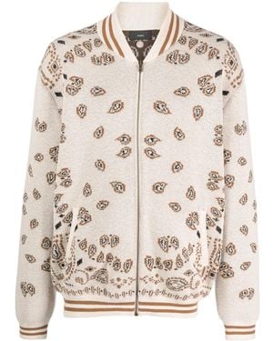 Alanui Cardigan Con Bandana Jacquard - Neutro