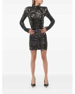 Balmain Draped Mini Dress - ブラック