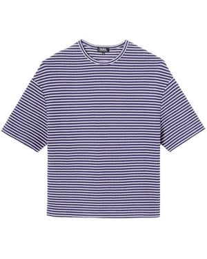 A.P.C. ストライプ Tシャツ - パープル