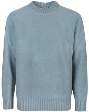Altea Ribbed-Hem Wool Sweater - Blue