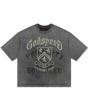 Godspeed Camiseta Collegiate Con Logo - Gris