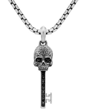 David Yurman Memento Mori Skull Key Amulett Mit Diamanten 31,7Mm - Weiß