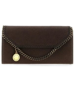 Stella McCartney Falabella Wallet-On-Chain Clutch Bag - Marron