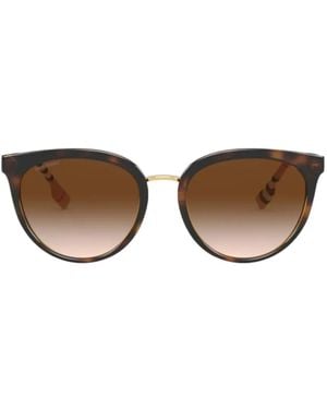 Burberry Tortoiseshell-Effect Check-Pattern Sunglasses - Brown