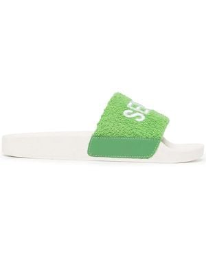 Senso Elly Logo-Embroidered Slides - Green