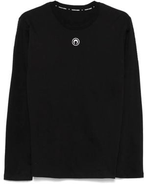 Marine Serre Organic Cotton Moon Logo T-Shirt - Black