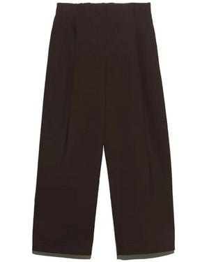 Bimba Y Lola Pantalon Droit À Pinces Chocolat Noir - White