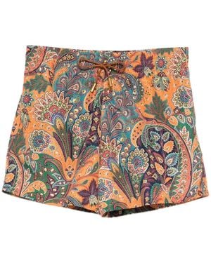 Etro Drawstring Swim Shorts With Paisley Print - Multicolour