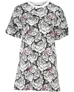 Roberto Cavalli Robe En Coton À Imprimé Graphique - White
