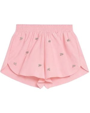 A PAPER KID Embellished Poplin Shorts - Pink