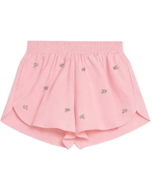 A PAPER KID Embellished Poplin Shorts - Pink